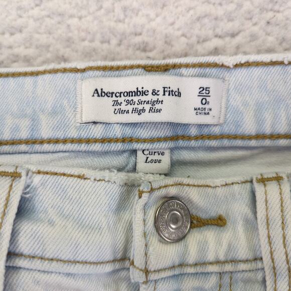 Abercrombie & Fitch The '90s Straight Ultra High-rise Jeans Women's 25 Carpenter - Picture 7 of 8